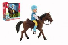 Teddies  Kůň + panenka/panáček žokej plast 20cm v krabici 23x23x9,5cm