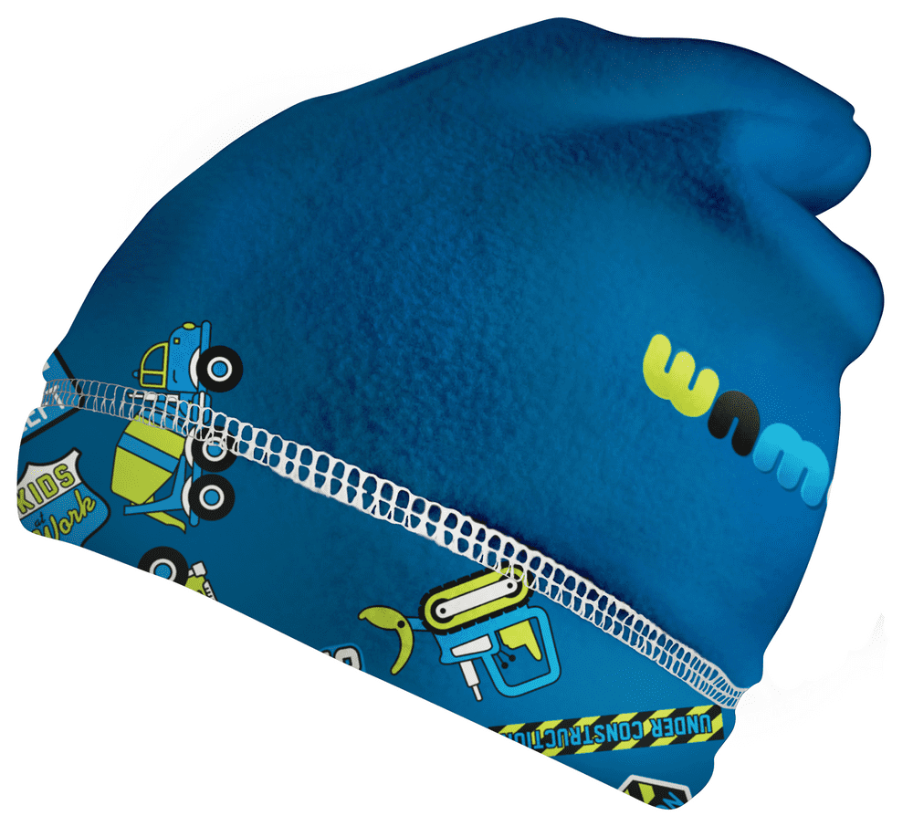 WAMU chlapecká fleecová čepice - Bagr modrá S
