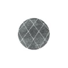 Ayyildiz Kusový koberec Alvor Shaggy 3401 grey kruh 160x160 (průměr) kruh cm