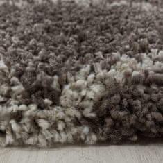 Ayyildiz Kusový koberec Alvor Shaggy 3401 taupe kruh 200x200 (průměr) kruh cm