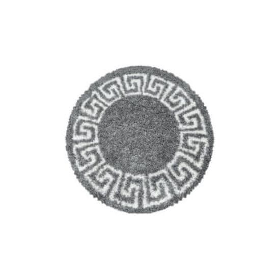 Ayyildiz Kusový koberec Hera Shaggy 3301 grey kruh 120x120 (průměr) kruh cm
