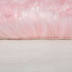 Flair Rugs Kusový koberec Faux Fur Sheepskin Pink kruh 120x120 (průměr) kruh cm