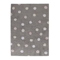 Lorena Canals Pro zvířata: Pratelný koberec Tricolor Polka Dots Grey-Pink 120x160 cm