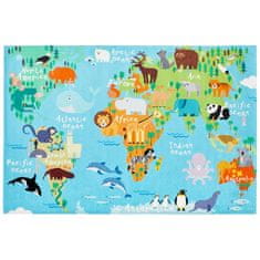 Obsession Dětský kusový koberec Torino kids 233 WORLD MAP 80x120 cm