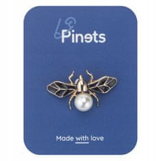 Pinets® Ozdobný špendlík černá muška s perlou