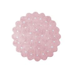 Lorena Canals Pro zvířata: Pratelný koberec Little Biscuit Pink 140x140 kytka cm