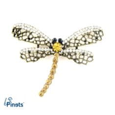 Pinets® Brož vážka zdobená zlatými a stříbrnými kubickými zirkony