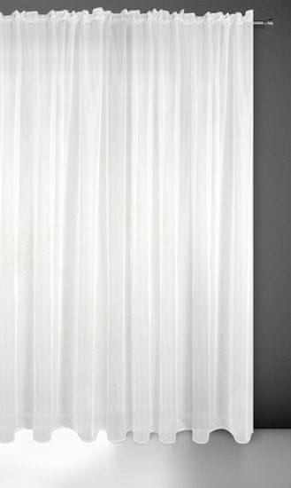 DESIGN 91 Hotová záclona s řasící páskou - Lucy bílá hladká