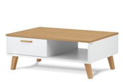 Konsimo Konferenční stolek bílá / přírodní dub FRISK