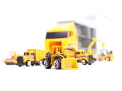 Ikonka Transporter truck TIR launcher + kovové vozy stavební stroje
