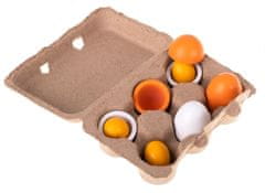 WOWO Interaktivní Dřevěná Montessori Hračka - Vajíčka s Vyjímatelnými Žloutky