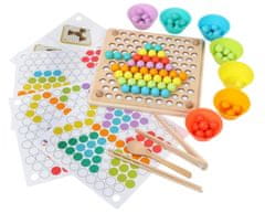 WOWO Edukační Mozaikové Puzzle Montessori s Korálkovými Kuličkami, 77 Dílků