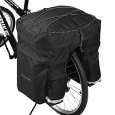 WOZINSKY cyklistická prostorná brašna na nosič 60 l Black