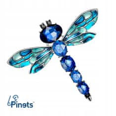 Pinets® Brož modrá vážka s kubickými zirkony
