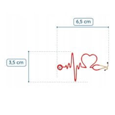 Pinets® Brož červený stetoskop se srdcem
