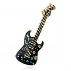 Pinets® Brož černá elektrická kytara
