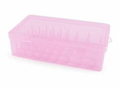 Kraftika 1ks růžová sv. plastový box na 42 ks nití, cívky