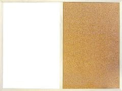 Victoria Kombinovaná tabule, kombinace korkové a bílé tabule, 60x80cm, dřevěný rám, MX06001010