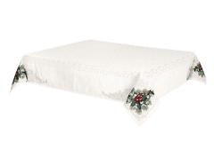 Dům Vánoc Vánoční ubrus s motivem Jmelí a cesmína 140x140 cm
