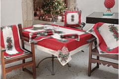 Dům Vánoc Vánoční prostírání na stůl s motivem Pohodové Vánoce červený 32x50 cm