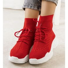 Červené ponožkové tenisky Dowden velikost 37