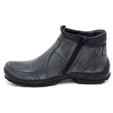 Pánské zimní kožené boty 352MP šedé velikost 41