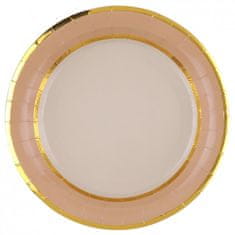 Santex Papírové talíře bílo-zlaté 22cm 10ks