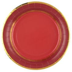Santex Papírové talíře červeno-zlaté 22cm 10ks