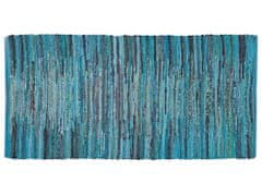 Beliani Modrý tkaný bavlněný koberec 80x150 cm MERSIN