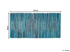 Beliani Modrý tkaný bavlněný koberec 80x150 cm MERSIN