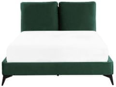 Beliani Sametová postel 140 x 200 cm zelená MELLE