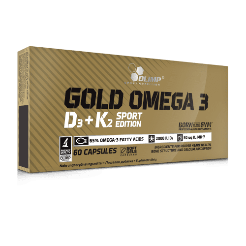 Olimp Olimp Gold Omega 3 D3+K2,60 cps, omega-3 mastné kyseliny s vitamíny E, D3 a K2