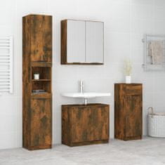 Greatstore 4dílná sada koupelnových skříněk kouřový dub kompozitní dřevo