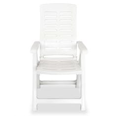 Vidaxl Polohovatelné zahradní židle 2 ks plastové bílé
