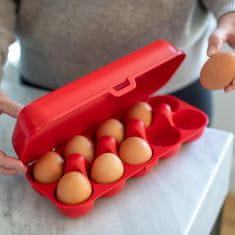 Koziol EGG box na 10 ks vajíček Organic červený KOZIOL