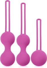 XSARA Tři páry venušiných kuliček sada k procvičování svalů pánevního dna doporčovaná gynekology fialová barva – 73614874