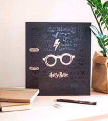 CurePink Kroužkový pořadač se spojovací svorkou Harry Potter: Brýle (28 x 32 x 7 cm)