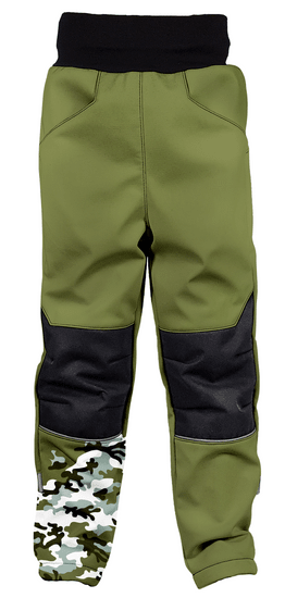 WAMU chlapecké zateplené softshellové kalhoty - Maskáč