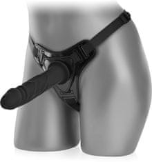 XSARA Elegantní strap-on s tvrdým silikonovým penisem, penetrace vagíny i anusu - 73630352