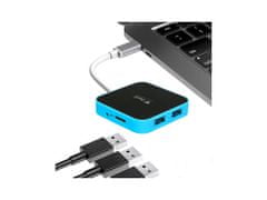 Čtyřportový USB 3.0 hub rozbočovač HYD-9003B - modrý