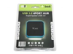 Čtyřportový USB 3.0 hub rozbočovač HYD-9003B - modrý
