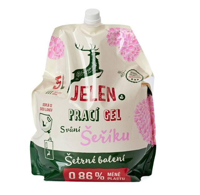 Levně Jelen prací gel s vůní šeříku 5 l (refill bag)