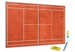 Glasdekor Metalová magnetická tabule - tenis - Rozměr metalová tabule: 600 x 900 mm