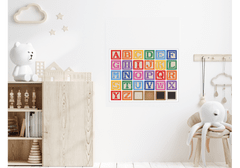 Glasdekor Metalová magnetická tabule - barevná abeceda - Rozměr metalová tabule: 600 x 400 mm