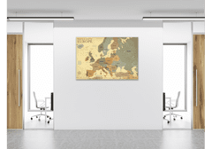 Glasdekor Metalová magnetická tabule - mapa světa s hlavními městy - Rozměr metalová tabule: 600 x 900 mm