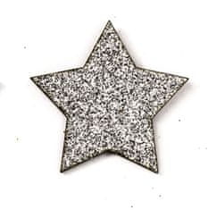 CBPAP Dekorace dřevěné samolepící hvězdičky stříbrné