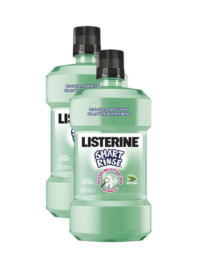 Levně Listerine Ústní voda 2 x 250ml Smart Rinse Mint 250ml