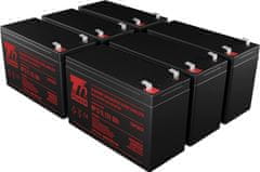 T6 power Sada baterií pro Dell 1920W Rack UPS, VRLA, 12 V