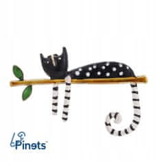 Pinets® Brož černé kotě na větvičce