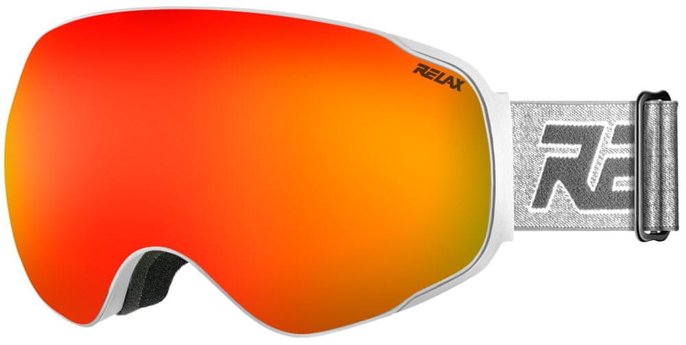 Levně Relax lyžařské brýle Slope, bílá, oranžový zorník